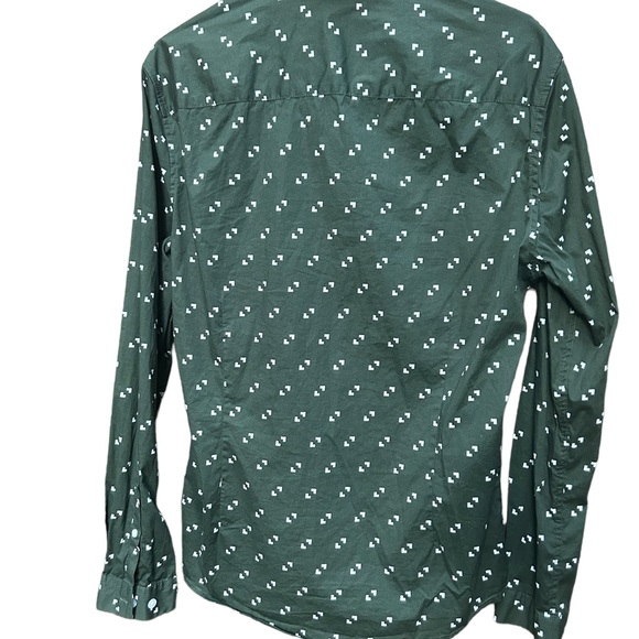 ASOS DESIGN Skinny Fit Geo Print Shirt - Picture 2 of 4